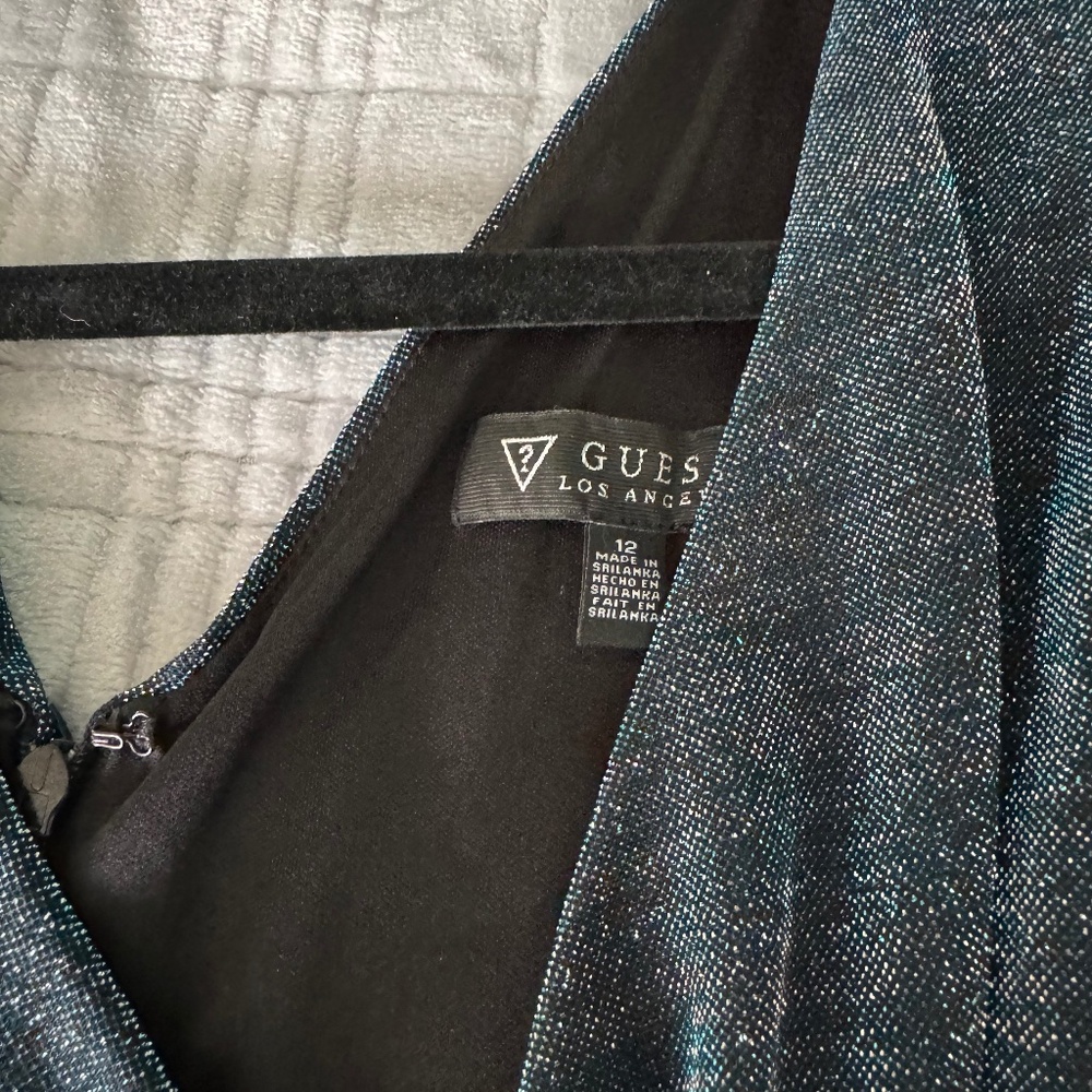 Guess shimmer blue teal dress